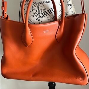 Salvatore Ferragamo Orange Leather Shoulder Bag